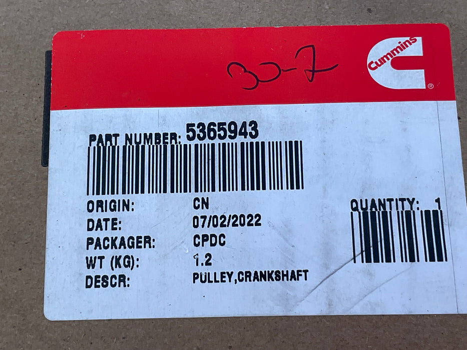 5365943- CAT Pulley- OEM New